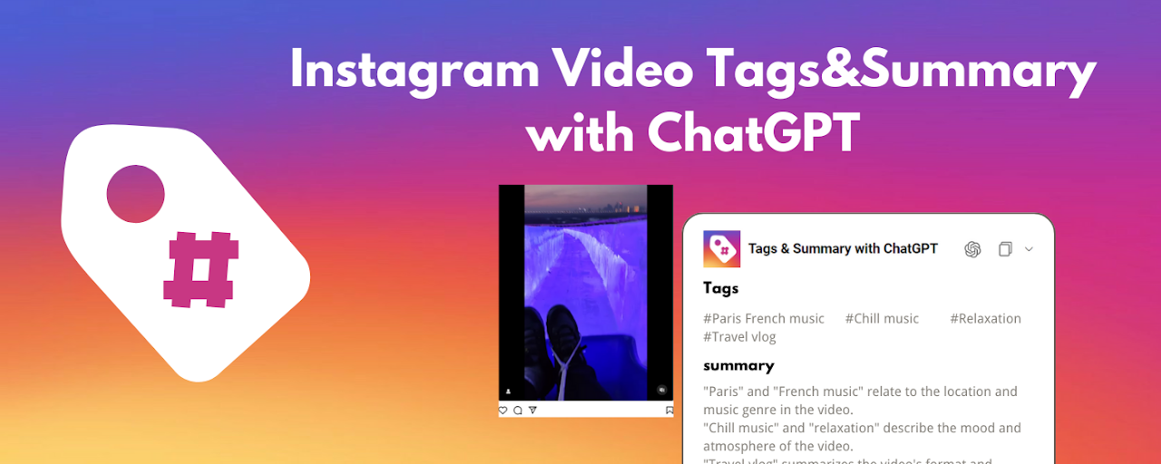 Instagram Video Tags Summary with ChatGPT Preview image 1