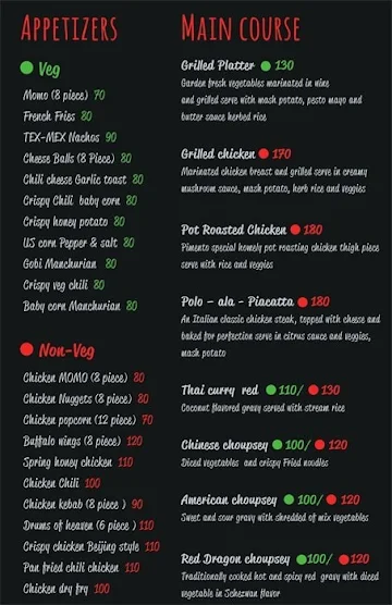 Pimento menu 