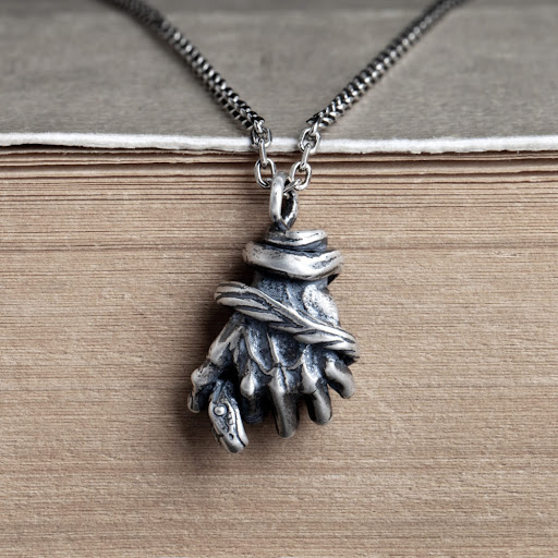 Title 3, 925 Sterling Silver Punk Gothic Snake Hand Pend...