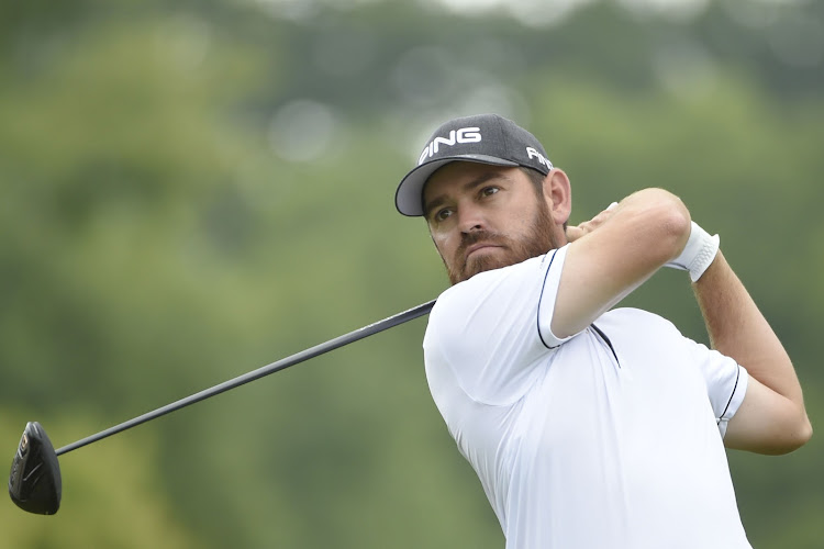 Louis Oosthuizen hits his tee shot on the fifth hole during a practice round for the PGA Championship at Bellerive Country Club in St. Louis, Missouri, US on August 7, 2018.