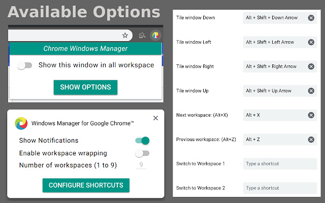 Windows Manager for Google Chrome™ chrome extension