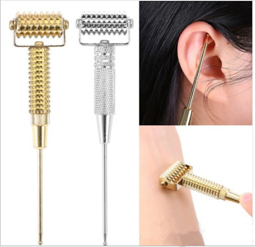 Title 4, Face-rolled spring ear needle for effective acu...