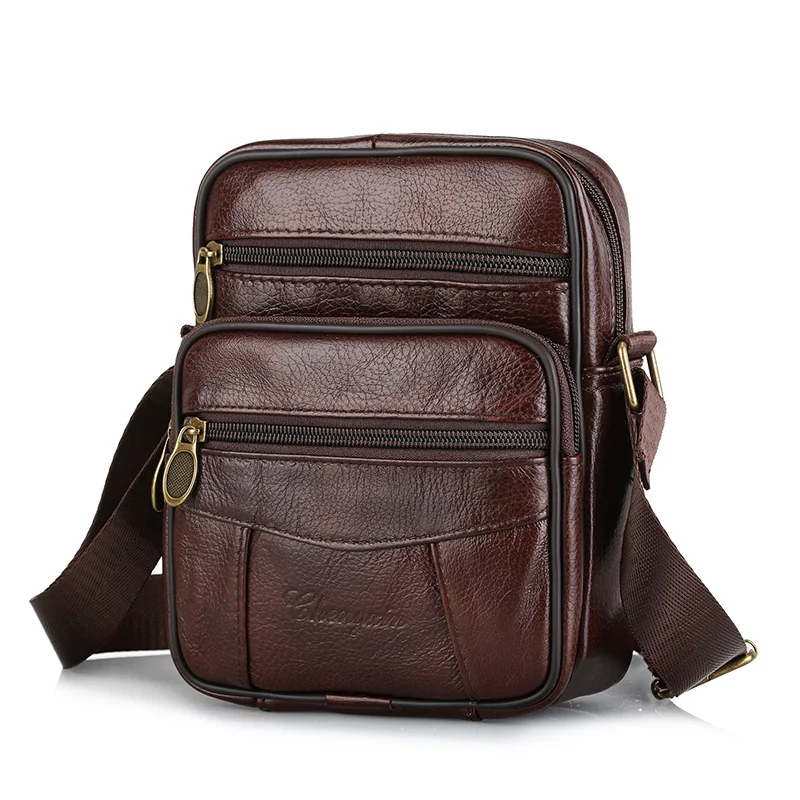 Nieuwe Heren Lederen Schoudertas Eerste Laag Stijlvolle en Duurzame Schoudertas Perfect voor Dagelijks Gebruik en Werk.