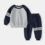 Navy Blue Patchwork Sleeves