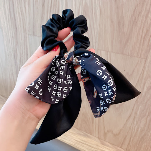 Title 10, French Retro Style Letters Female Tie Hair Fash...