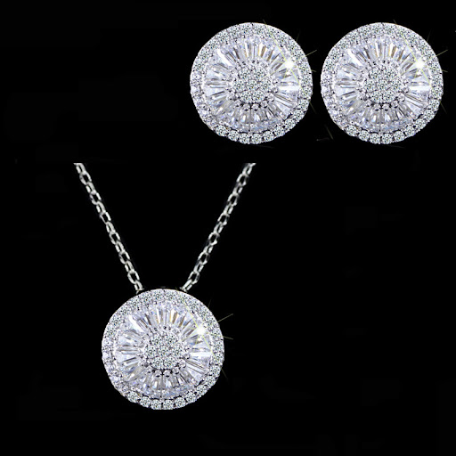 Title 3, Zircon Necklace Earrings Korean Fashion Accesso...