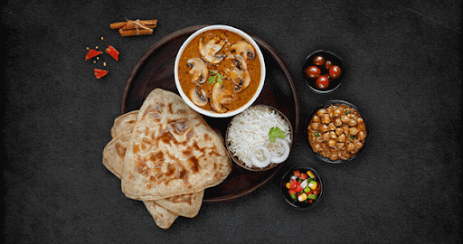 Mushroom Masala Thali Meal