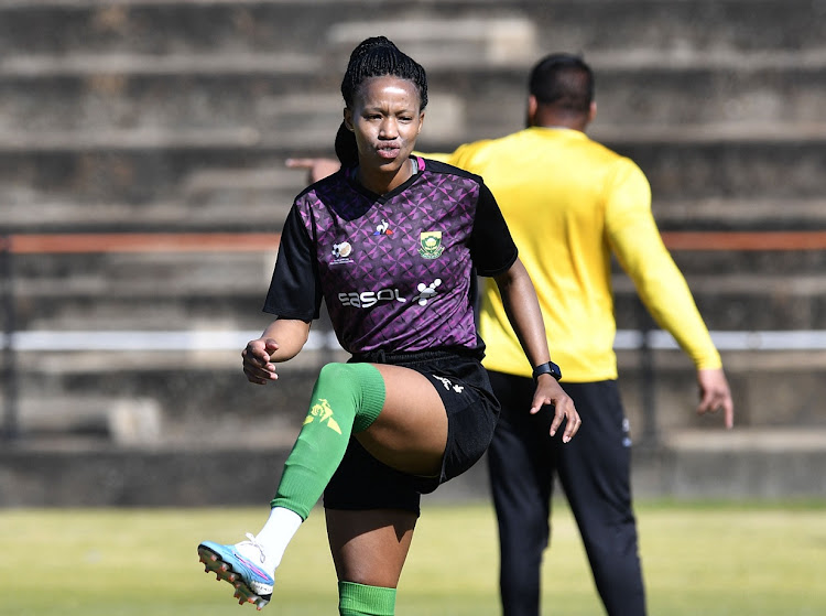 Jermaine Seoposenwe during Banyana Banyana's training session at UJ in Johannesburg on June 25 2023.