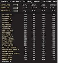 Paratha King menu 1