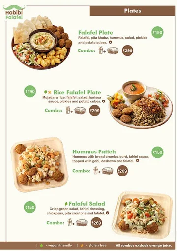 Habibi Falafel menu 