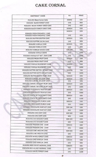 Cake Corner menu 1