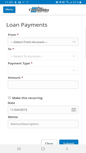 Screenshot Fox Communities Credit Union