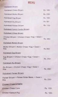 Lacknow Briyani menu 1