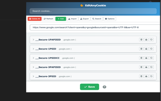 EditAnyCookie - Edit any cookies Chrome Extension Image 2