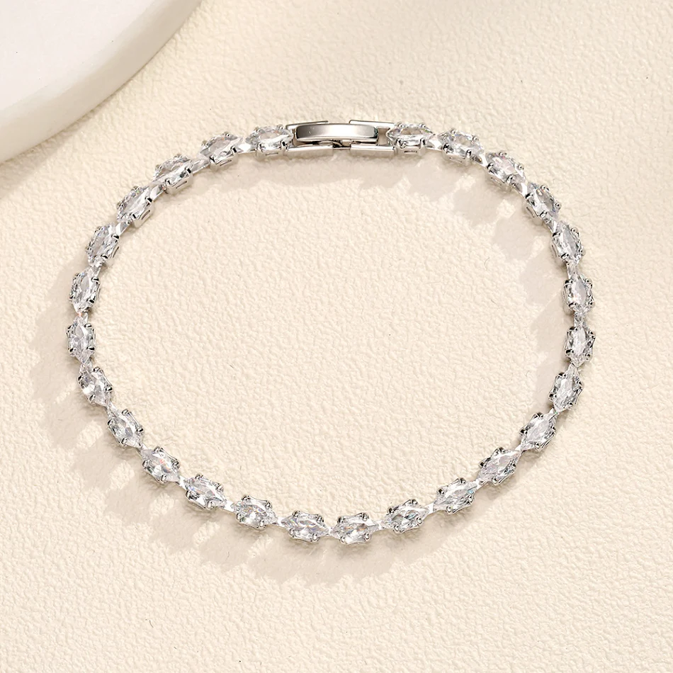 Bracelet Zircon Couleur Œil de Cheval Rétro Mode Bijou Femme Accessoire Tendance Design Élégant Cadeau