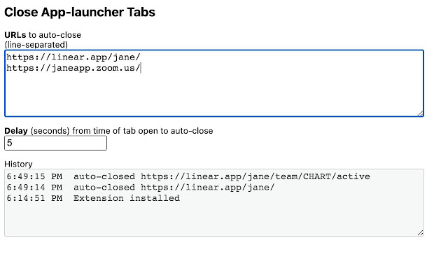 Close App-launcher Tabs chrome extension