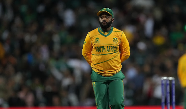 Proteas captain Temba Bavuma during the 2022 ICC T20 World Cup match against Pakistan at the Sydney Cricket Ground on November 3 2022.