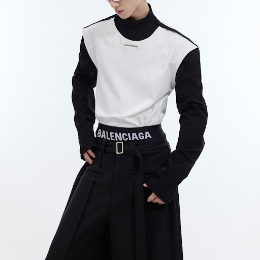 Title 2, Slimming Bottoming Shirt with Deconstructed Fak...
