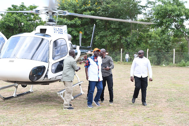 ODM leader Raila Odinga when he arrived in Teso North on March 25.