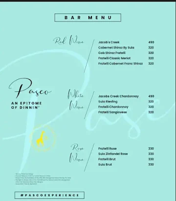 Pasco-An Epitome Of Wine & Dine menu 