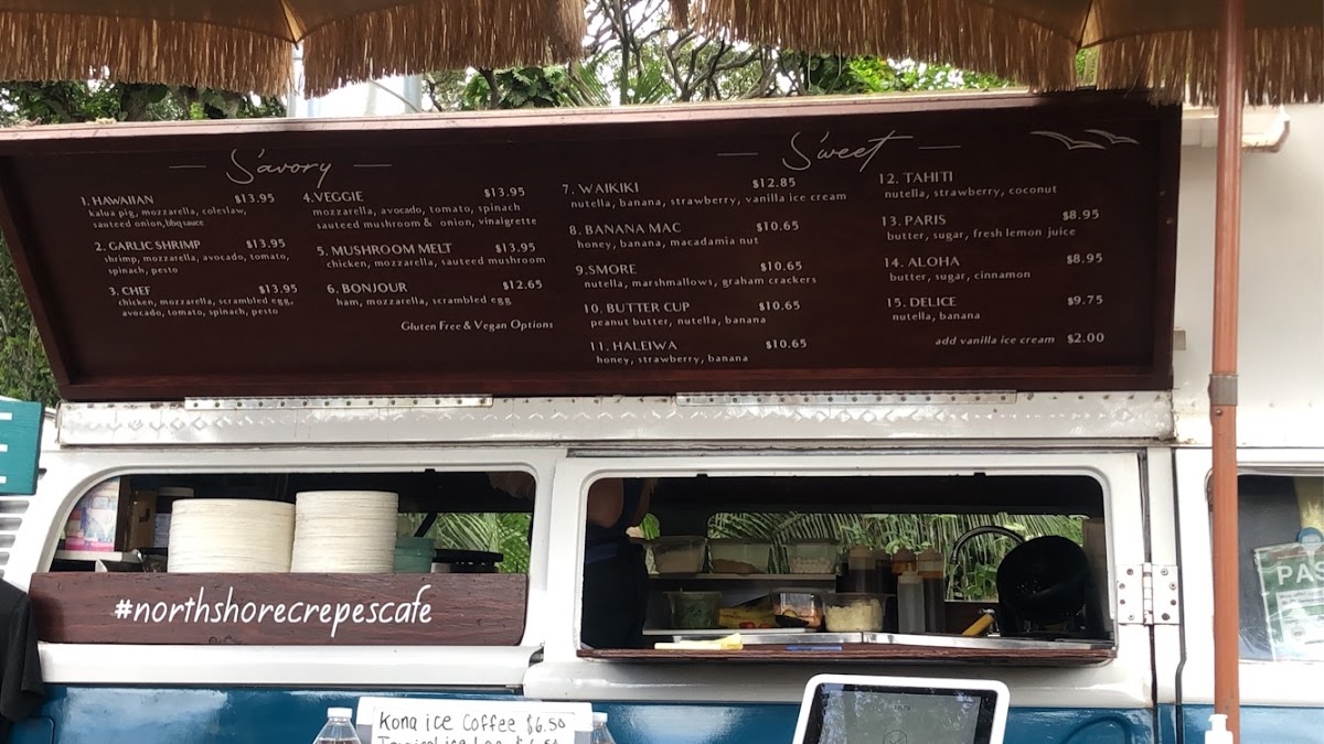 North Shore Crepes Cafe gluten-free menu