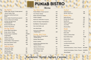 Punjab Bistro menu 