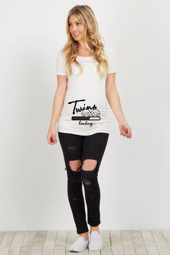 Maternity Comfort Top Large Women's Short Sleeve T-Shirt Soft Breathable Fabric for a Comfortable Pregnancy Experience S