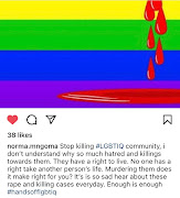 Norma Mngoma has spoken up against violence against the LGBTQIA+ community.