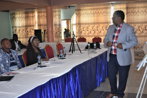 David Mwania during the workshop in Kitengela town on Wednesday.