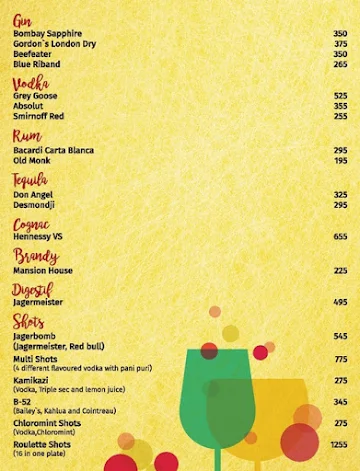 Salt - Indian Restaurant Bar & Grill menu 