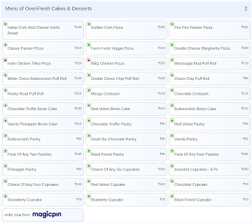 OvenFresh Cakes & Desserts menu 