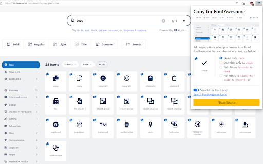 Copy for FontAwesome