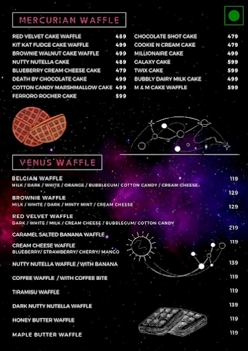 Waffle O Sphere menu 