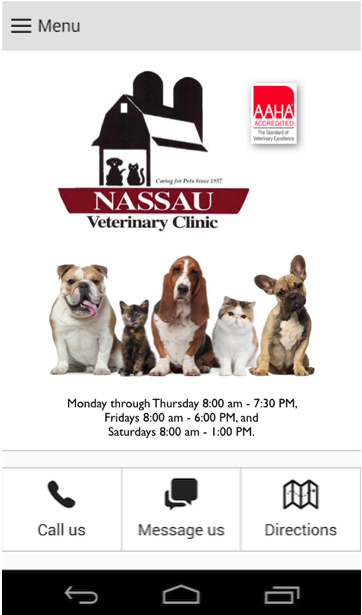 Android application Nassau Vet screenshort