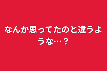 なんか思ってたのと違うような…？