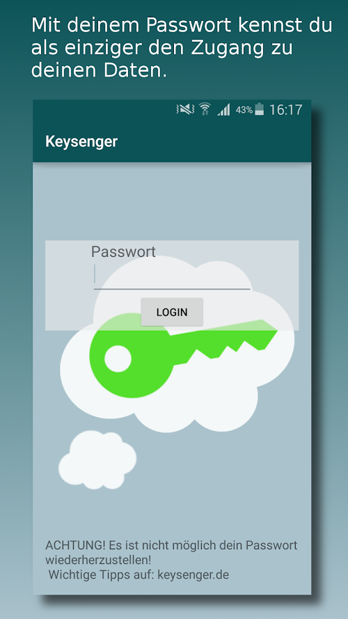 Android application Keysenger screenshort