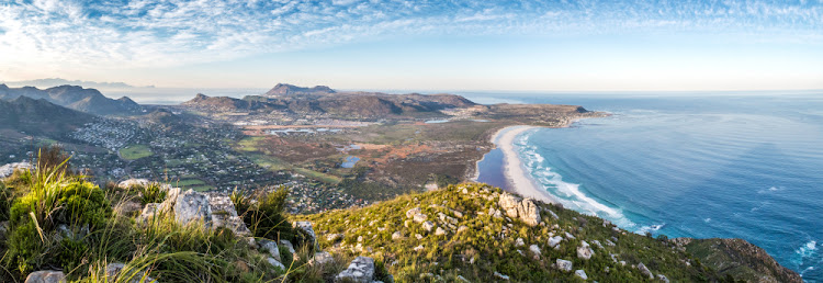 Noordhoek, below Chapman's Peak on the Cape Peninsula, which is home to the Two Oceans Marathon.