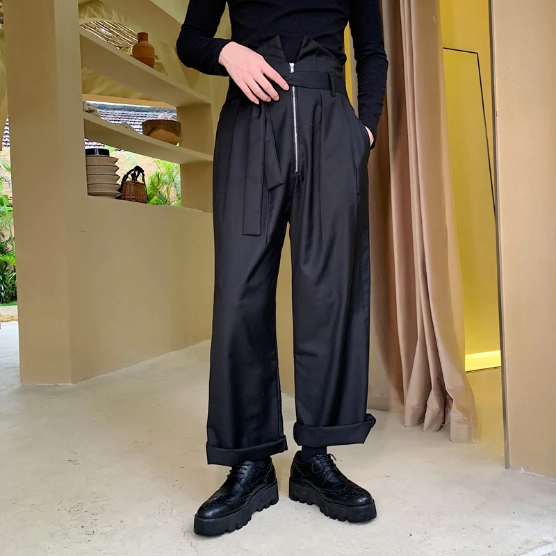 Title 4, Pantaloni Larghi Casual a Vita Alta con Gamba D...