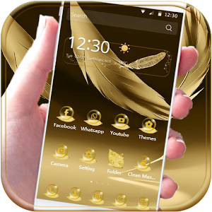 Download Lux gold feather bubble theme For PC Windows and Mac