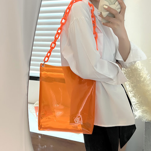 Title 7, Ladies Fashion Jelly Transparent Handbag PVC. A...