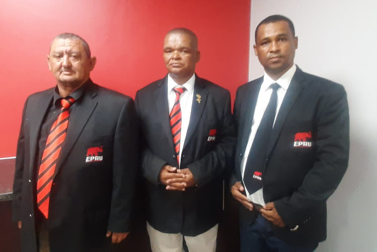 Gerald Antonie, centre, has announced he is standing for the position of permanent president of the EP Rugby Union. He says Roger Serfontein, left, will stand for deputy president and Benjamin Bans for head of game development