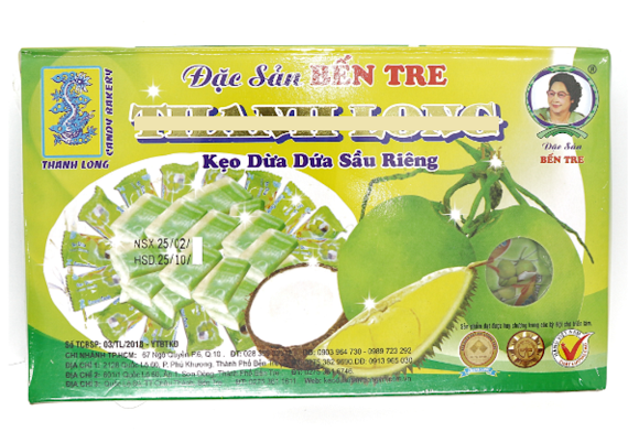 Kẹo Dừa Lá Dứa Sầu Riêng Hiệu Thanh Long - Đặc Sản Bến Tre (300G)