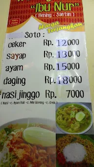 Warung Soto Ibu Nur menu 1