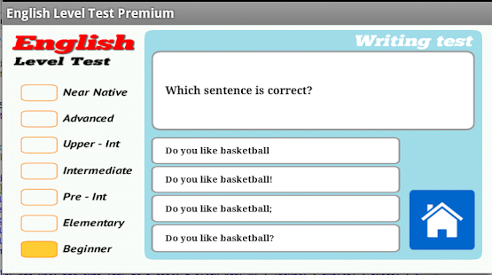 English Level Test Screenshot