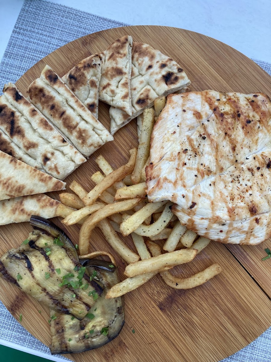 Chicken fillet marked as GF but came with pita bread?