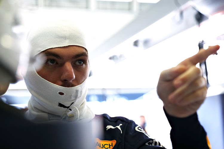 Max Verstappen of Netherlands and Red Bull Racing prepares to drive in the garage during practice for the F1 Grand Prix of Styria at the Red Bull Ring in Spielberg, Austria on Friday.