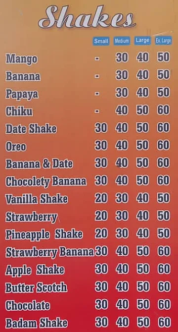 Danish Juice Corner menu 