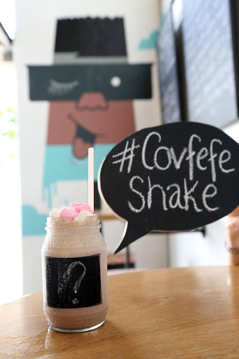 A CUP OF COVFEFE: The Boiler Room Café's, mysterious milkshake the covfefe is proving a hit. Picture Credit: Jackie Clausen
