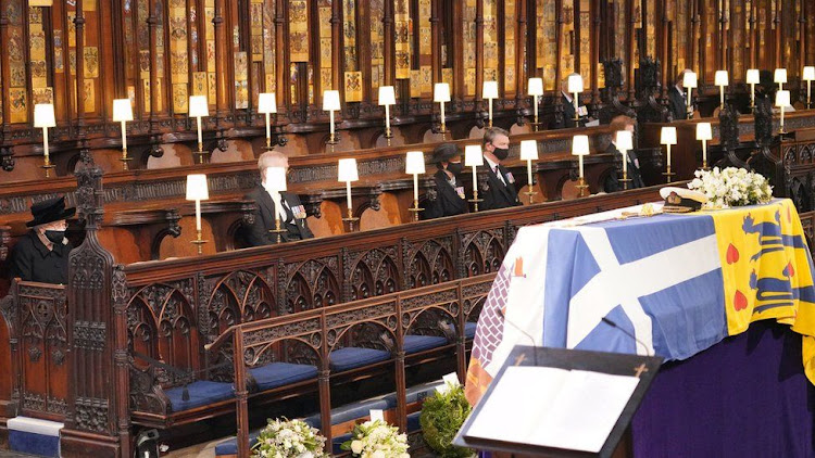 The duke's insignia was displayed on the altar in St George's Chapel