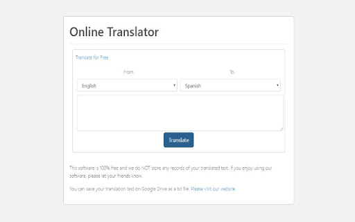 Translate Online for Google Chrome™